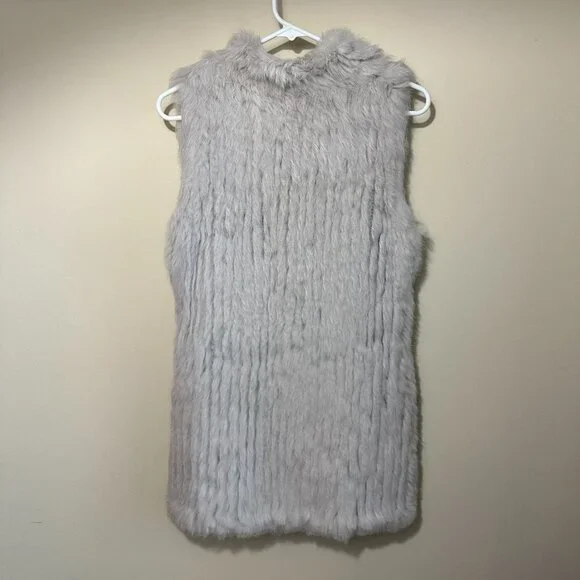 Love Token Genuine Rabbit Fur Vest - Off White, XS/S - Picture 2 of 7